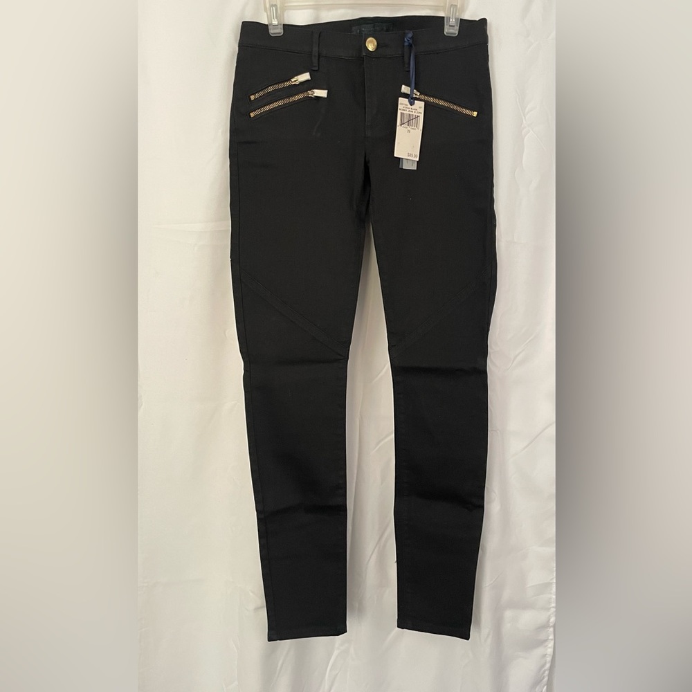 Juicy Couture Pitch Black Skinny Jeans with zippers